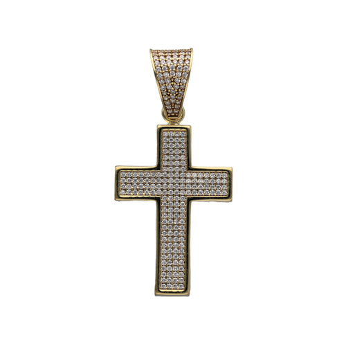 New 9ct Gold & Cubic Zirconia Set Cross Pendant