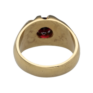 New 9ct Solid Gold & Garnet Set Signet Ring