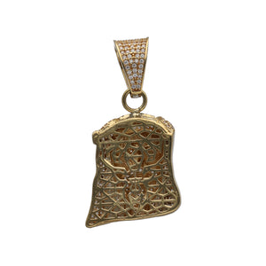 New 9ct Yellow Gold & Cubic Zirconia Set Jesus Pendant with the weight 8.10 grams. The pendant is 4.3cm including the bail by 2.5cm
