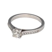 Load image into Gallery viewer, New 18ct White Gold &amp; Diamond Solitaire Ring with diamond shoulders in size N with the weight 3.60 grams
