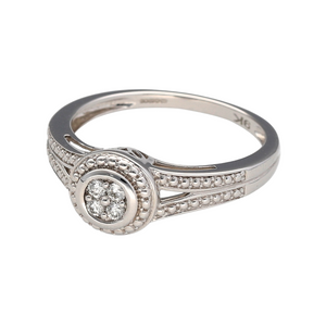 New 9ct White Gold & Diamond Set Ring in size M with the weight 2.30 grams