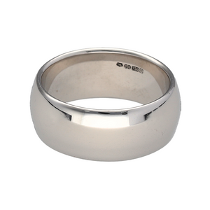 New 18ct White Gold 8mm D Shape Wedding Band Ring in size N with the weight 11.10 grams