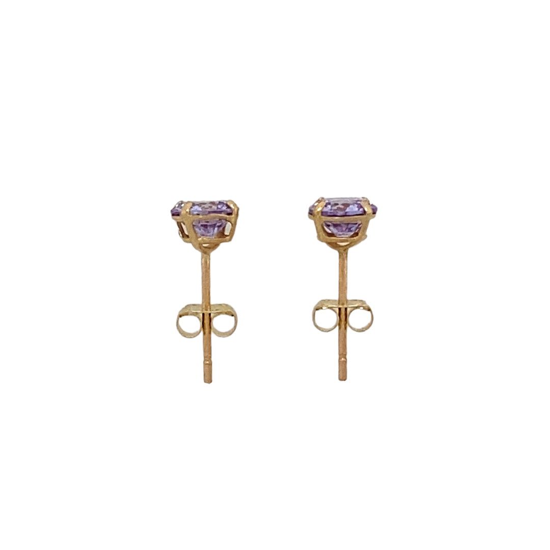 New 9ct Gold June Birthstone Stud Earrings
