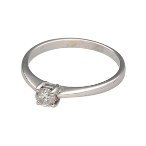 New 9ct White Gold & Diamond Solitaire Ring with 0.25ct Diamond in size N with the weight 2 grams