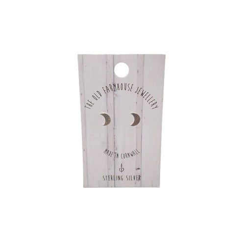 925 Silver Crescent Moon Stud Earrings with the weight 0.30 grams and 6mm diameter