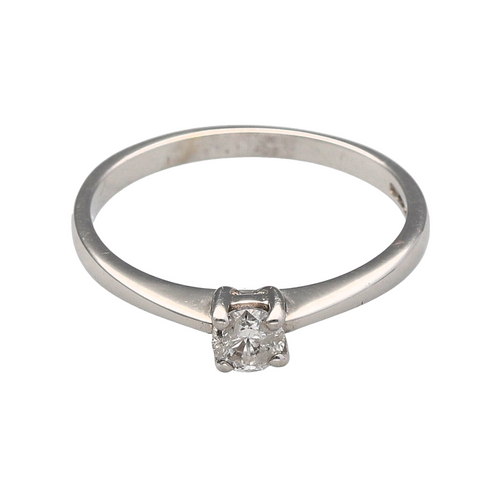 9ct White Gold & Diamond Solitaire Ring