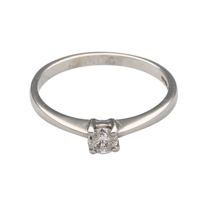 9ct White Gold & Diamond Solitaire Ring