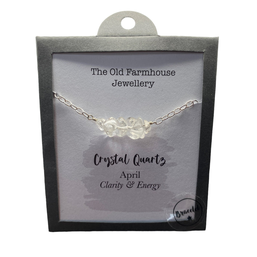 New 925 Silver & Crystal Quartz Set April Birthstone 8