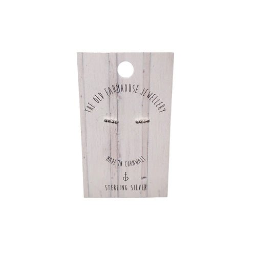 925 Silver Bubble Line Stud Earrings with the weight 0.40 grams and 5mm long