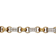 Load image into Gallery viewer, New 9ct Gold 9&quot; Stone-Set Belcher Bar Bracelet 70 grams
