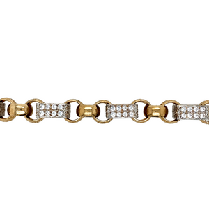 New 9ct Gold 9" Stone-Set Belcher Bar Bracelet 70 grams
