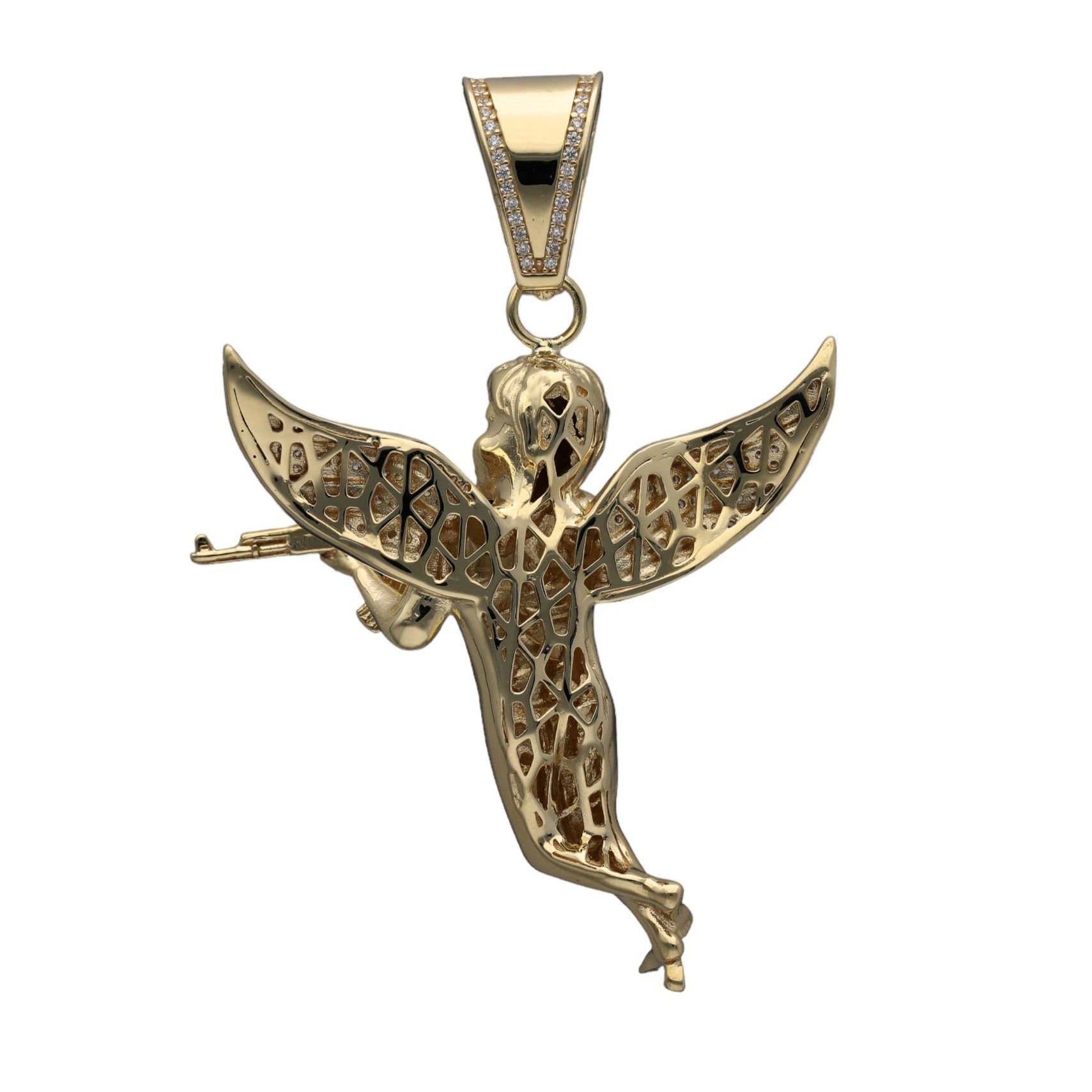 Angel with clearance gun pendant