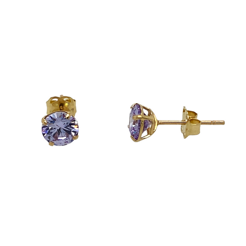 New 9ct Gold June Birthstone Stud Earrings