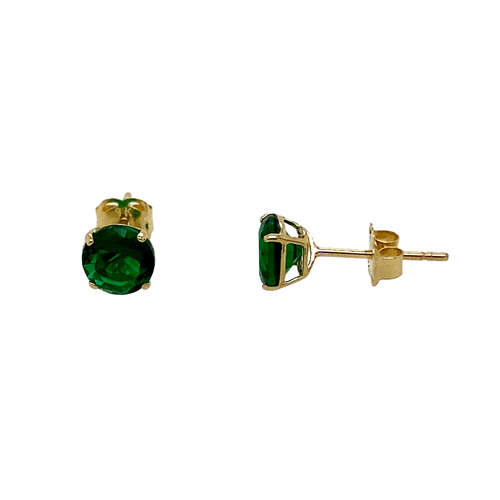 New 9ct Gold May Birthstone Stud Earrings