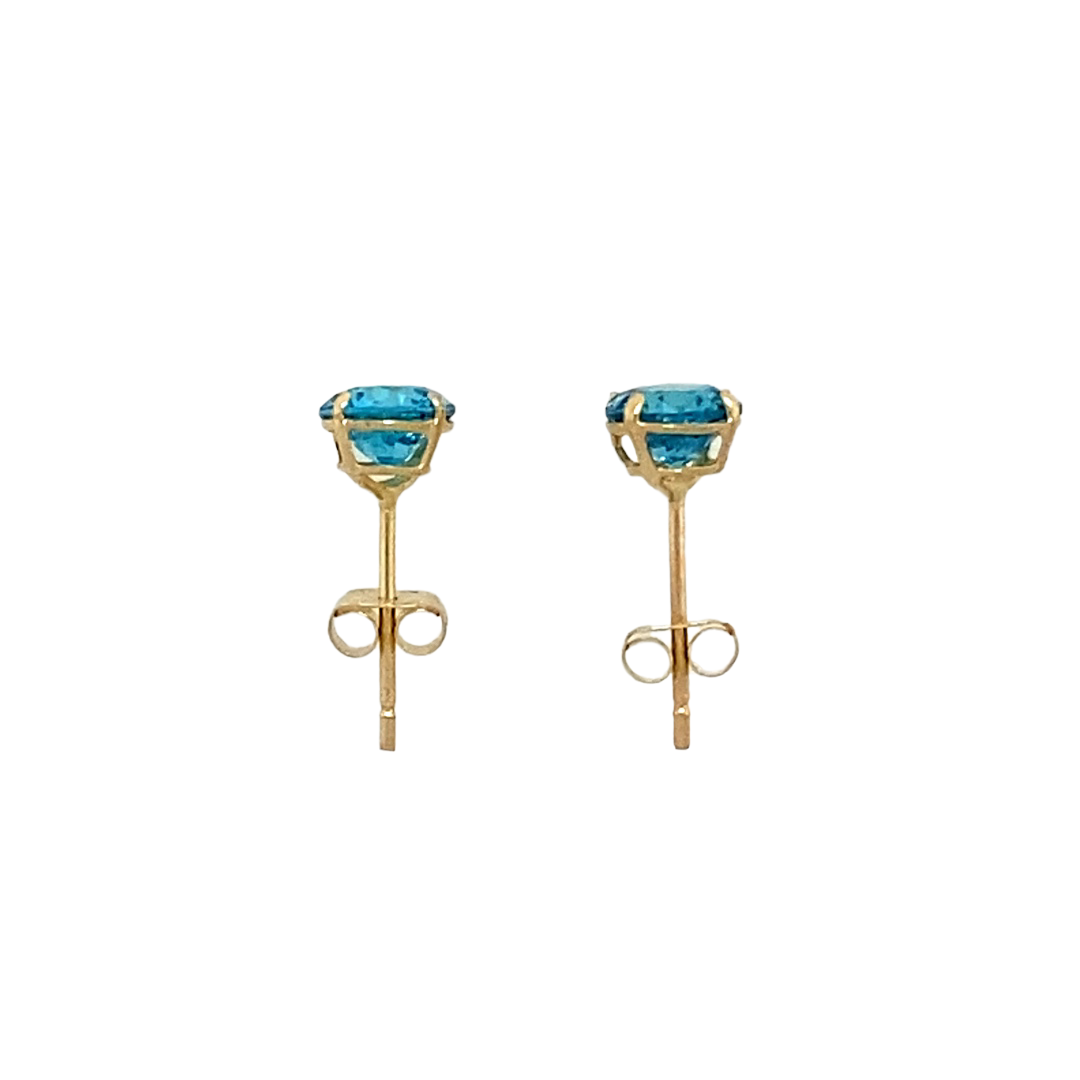 New 9ct Gold December Birthstone Stud Earrings