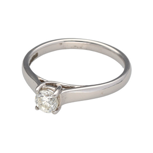 New 9ct White Gold & Diamond Solitaire Ring with 0.35ct Diamond in size L with the weight 2.20 grams