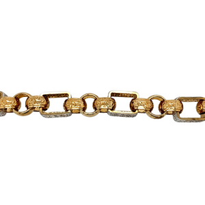 New 9ct Gold 9" Stone-Set Belcher Bar Bracelet 70 grams
