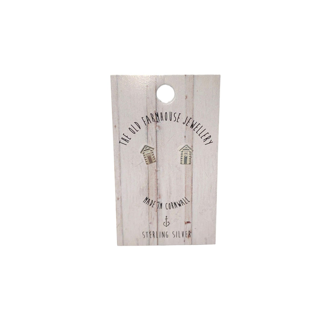 925 Silver House Stud Earrings with the weight 0.40 grams and size 7mm by 5mm
