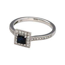 Load image into Gallery viewer, New 9ct White Gold Diamond &amp; Sapphire Ring in size N with the weight 2.70 grams
