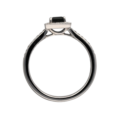 9ct White Gold Diamond & Sapphire Ring
