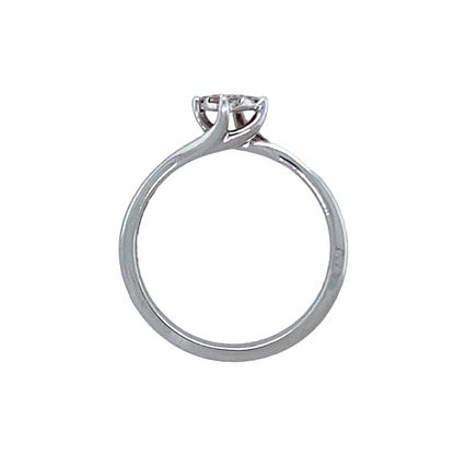 9ct White Gold & Diamond Cluster Solitaire Ring