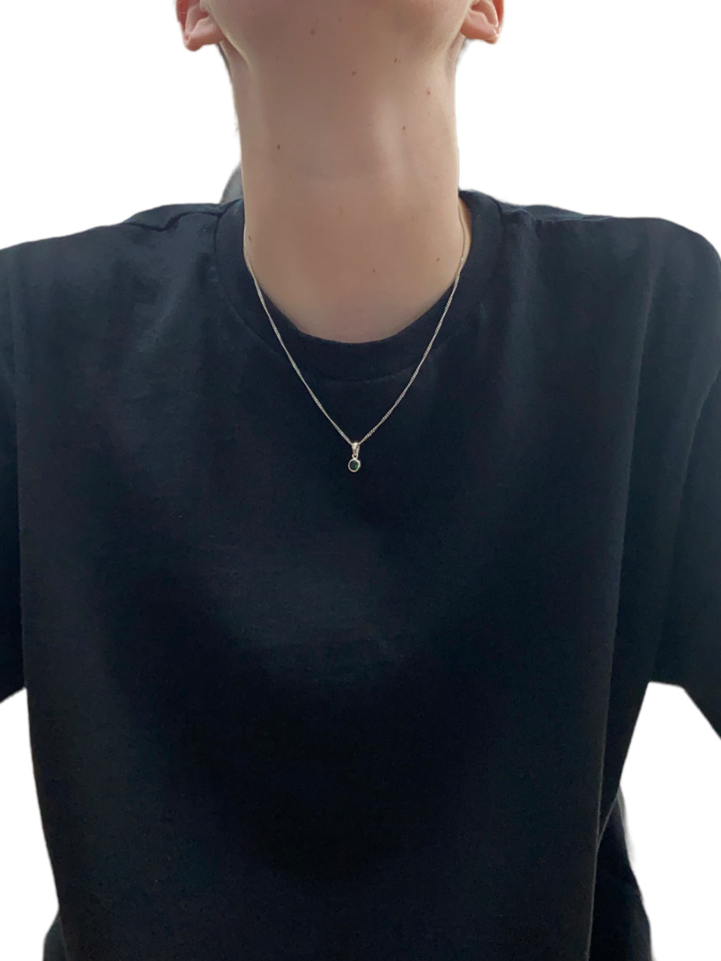 New 925 Silver May Birthstone Pendant 18"/20" Necklace