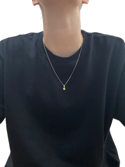 New 925 Silver August Birthstone Pendant 18"/20" Necklace