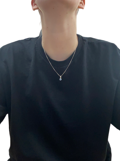 New 925 Silver December Birthstone Pendant 18"/20" Necklace