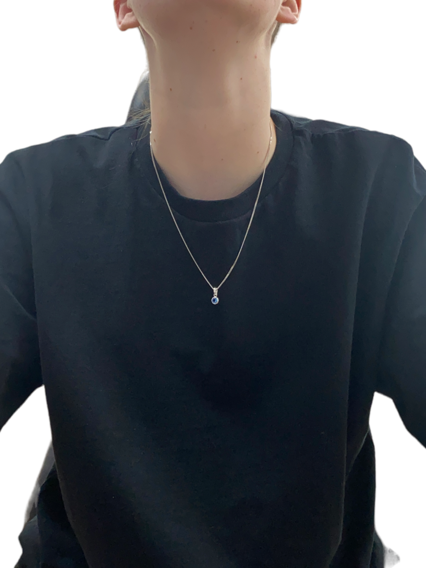 New 925 Silver December Birthstone Pendant 18"/20" Necklace