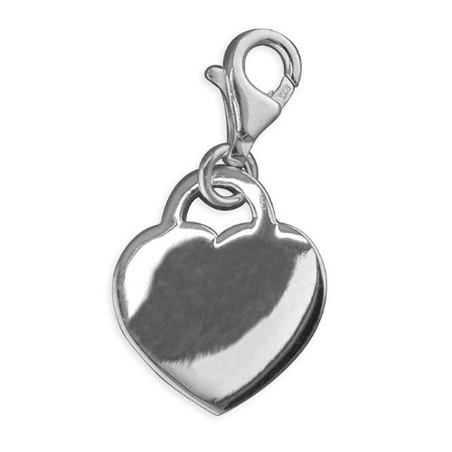 925 Silver Plain Heart Plaque Pendant