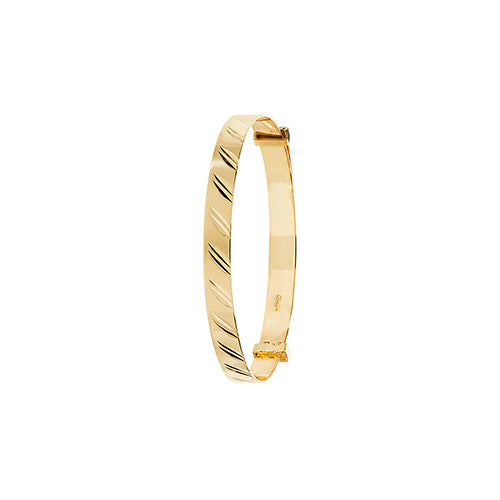 9ct Gold Patterned Expanding Baby Bangle