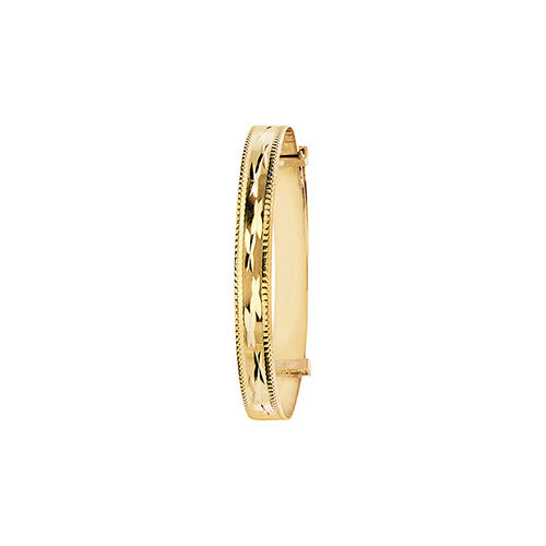 9ct Gold Patterned Expanding Baby Bangle