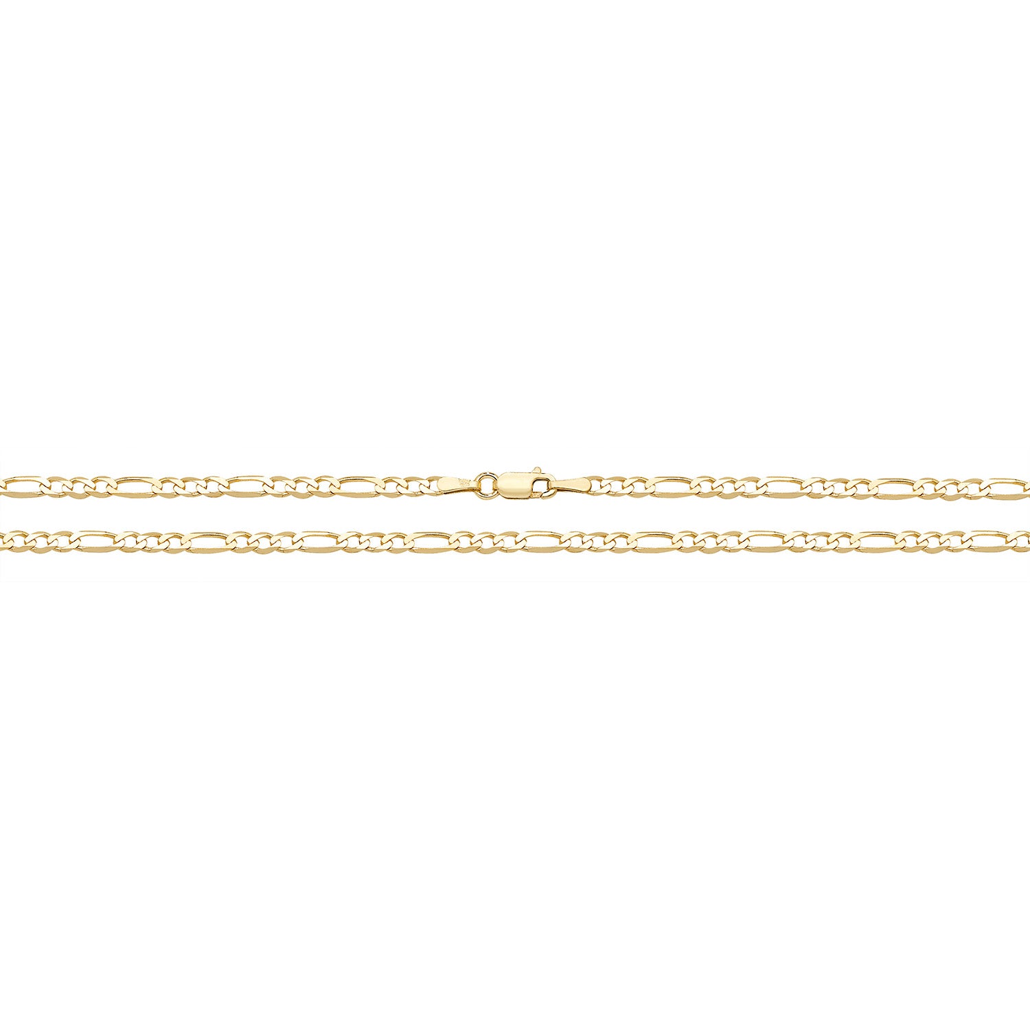 New 9ct Yellow Gold 10" Figaro Anklet with the weight 2 grams and link width 3mm