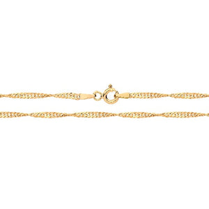 9ct Gold 20" Hollow Singapore Chain