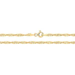 9ct Gold 24" Hollow Singapore Chain