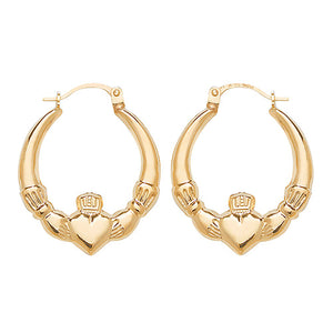9ct gold claddagh earrings on sale