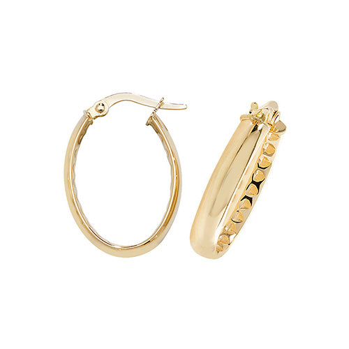 9ct Gold Oval Polished Earrings