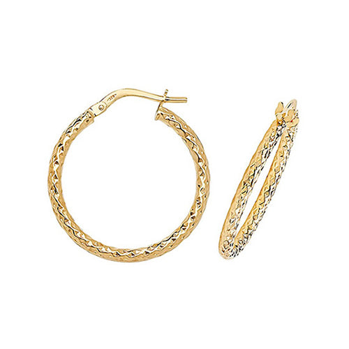 9ct Gold DC Hoop Earrings