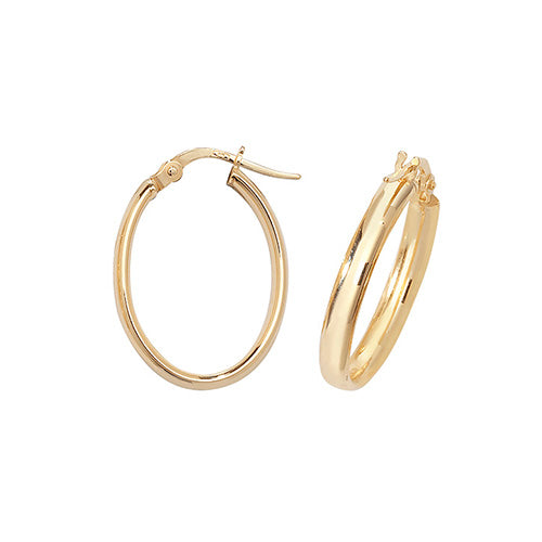 9ct Gold Polished Oval Earrings