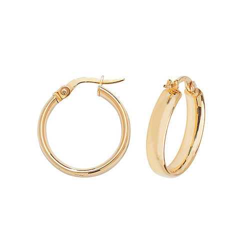 9ct Gold Polished Wide Earrings