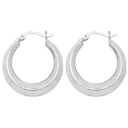 925 Silver Round Creole Earrings