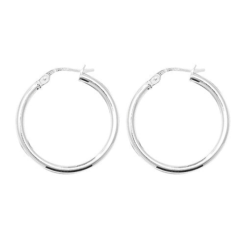 925 Silver Medium Hoop Earrings