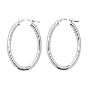 925 Silver Medium Oval Earrings