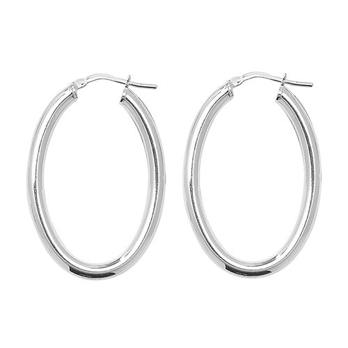 925 Silver Medium Oval Earrings