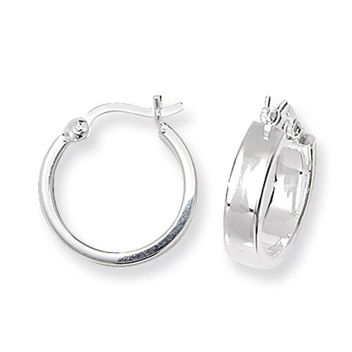 925 Silver Small Wider Hoop Earrings