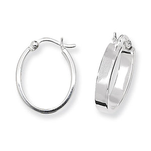 925 Silver Oval Wider Hoop Earrings