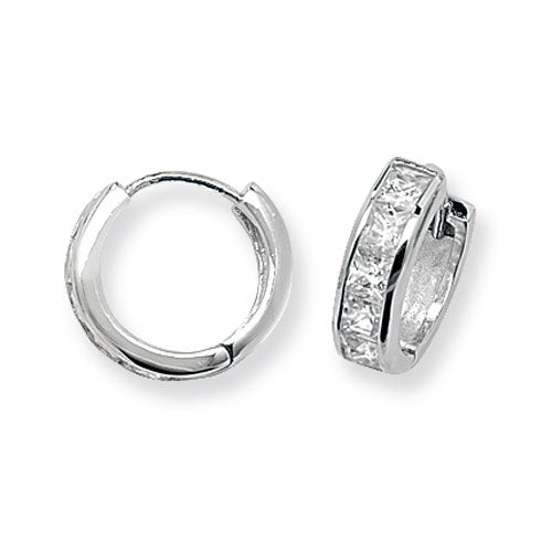 925 Silver & Cubic Zirconia Set Small Hoop Earrings