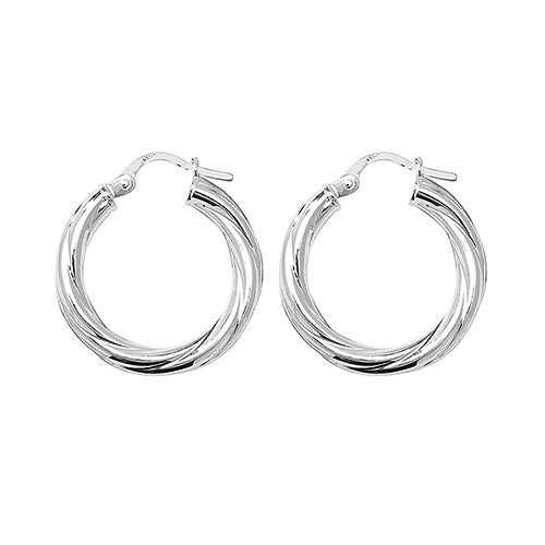 925 Silver Small Twist Earrings