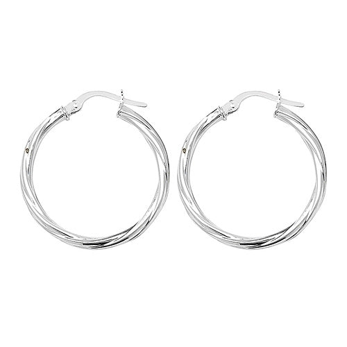 925 Silver Medium Twist Earrings