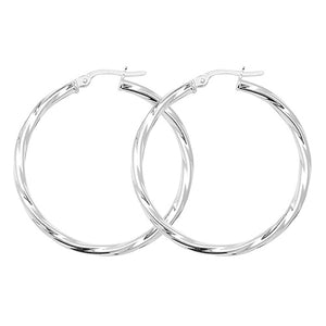 925 Silver Large Twist Earrings